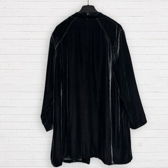 POETRY Velvet Silk Blend Single Button Gray Oversized Jacket Blazer 2XL 16 - Picture 5 of 8